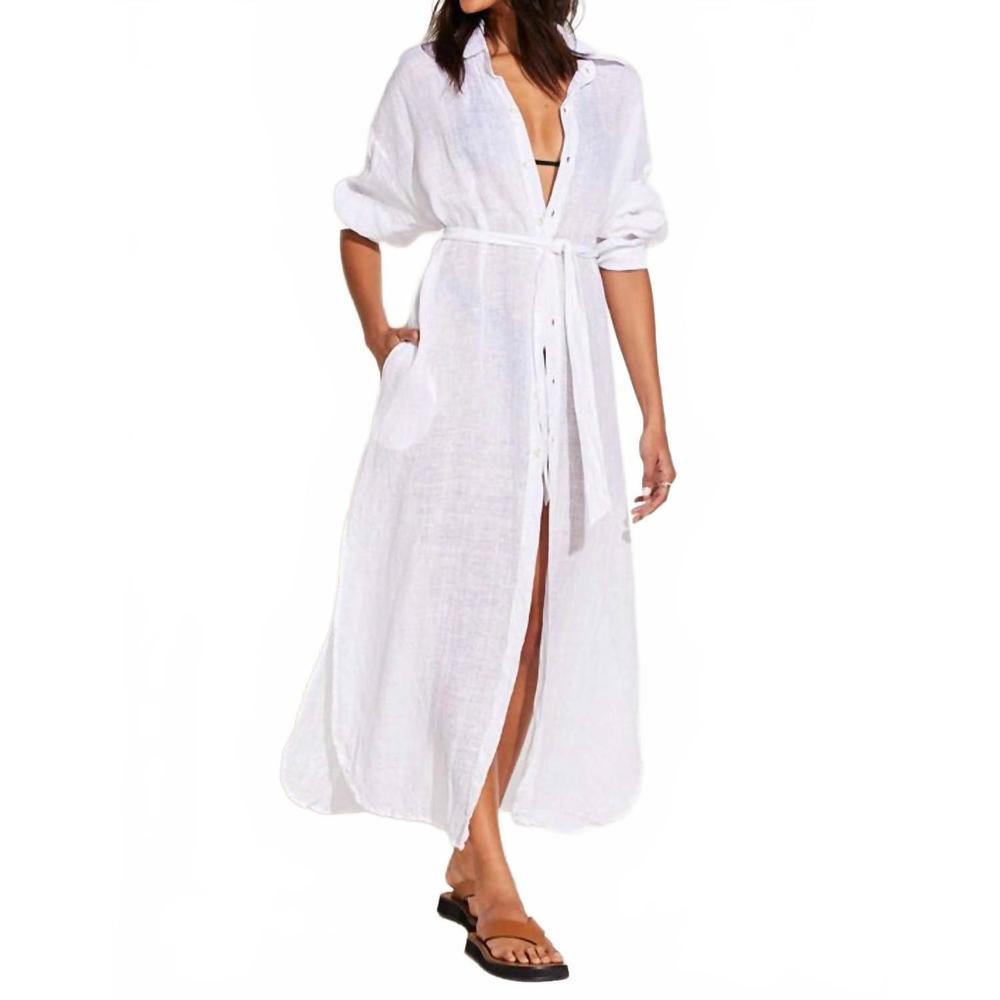 NEW VITAMIN A women'sa playa kaftan in white - Picture 3 of 3